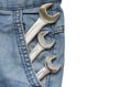 Three Wrenches in Blue Jeans Pocket