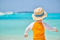 Three year old toddler boy on beach Royalty Free Stock Photo