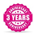 Three years anniversary vector icon