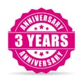 Three years anniversary vector icon Royalty Free Stock Photo