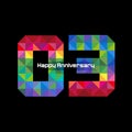 Three years happy anniversary symbol Royalty Free Stock Photo