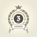 Three years warranty seal - chic guarantee emblem