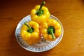 Three yellow bell pepper Royalty Free Stock Photo