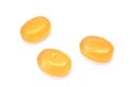 Three Yellow Cough Drops (Throat Lozenges) Royalty Free Stock Photo