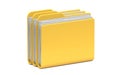 Three Yellow folders icon closed 3D