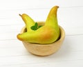 Three yellow pears Royalty Free Stock Photo