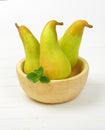 Three yellow pears Royalty Free Stock Photo
