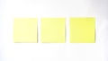 Three yellow post it used to innovation Royalty Free Stock Photo