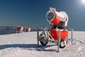 Three red snow guns Royalty Free Stock Photo