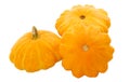 Three yellow squash, isolated Royalty Free Stock Photo