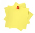 Three yellow sticky notes Royalty Free Stock Photo