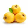 Three Yellow Fruits In Patricia Piccinini Style: Quince, Chinese Iconography, Seapunk