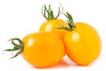 Three yellow tomato isolated on white background Royalty Free Stock Photo