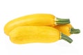 Three yellow zucchini isolated on white background. Yellow courgettes. Yellow squash Royalty Free Stock Photo