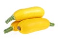 Three yellow zucchini isolated on white background. Yellow courgettes. Yellow squash Royalty Free Stock Photo
