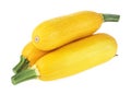 Three yellow zucchini isolated on white background. Yellow courgettes. Yellow squash Royalty Free Stock Photo