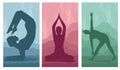 three yoga positions Royalty Free Stock Photo