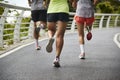 young asian adults running jogging outdoors Royalty Free Stock Photo