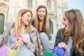 Three young beautiful girls laughing