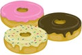 Three yummy donuts Royalty Free Stock Photo