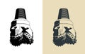Threecone oil drilling bit illustrations Royalty Free Stock Photo