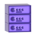 ThreeLayered Purple Data Storage Isolated on Transparent Background 3D Rendering Royalty Free Stock Photo