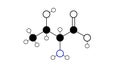 threonine molecule, structural chemical formula, ball-and-stick model, isolated image amino acid