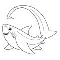 Thresher Shark Isolated Coloring Page for Kids