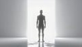 Threshold of Light: The Minimalist Male Silhouette Royalty Free Stock Photo