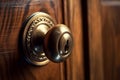 Threshold of Possibilities: Closeup of Wooden Door Knob (AI Generated)