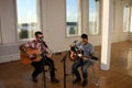 Thrice - Dustin Kensrue and Teppei Teranishi in session Royalty Free Stock Photo