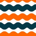 Simple Abstract Orange Fat Zigzag Blue Wave Shape Vertical Seamless Pattern | Etpa Series