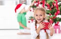 The thrill of christmas in childhood Royalty Free Stock Photo