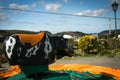 The Thrill of the Rodeo: A Cowboy& x27;s Mechanical Bull Ride Adventure Royalty Free Stock Photo