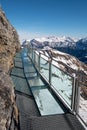 The Thrill Walk at Birg near Schiltorn in the Swiss Alps. It`s a steel pathway built into the mountainside. Royalty Free Stock Photo