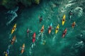 Thrilling Abstract River Kayaking Races