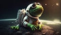 In this thrilling adventure, a small green frog, named Hoppy, journeys to the red planet, Mars, Generative Ai