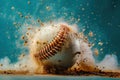 Thrilling Baseball bat explosion ball. Generate Ai Royalty Free Stock Photo