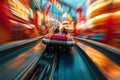 Thrilling Blurred Roller Coaster Ride