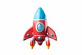 Thrilling Expedition Isolated 3D Toy Rocket Illustration on Transparent Background. Generative AI