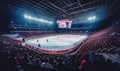 A Thrilling Hockey Match at Packed Stadium Royalty Free Stock Photo