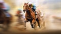 Thrilling Horse Race in Action. Generative ai