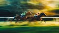 Thrilling Horse Race in Action. Generative ai