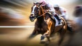 Thrilling Horse Race in Action. Generative ai