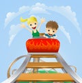 Thrilling roller coaster ride Royalty Free Stock Photo
