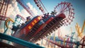 Thrilling Roller Coaster Ride National Just Because Day Celebration.AI Generated