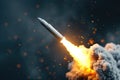 Thrilling Space Shuttle Ignition Close-Up. Royalty Free Stock Photo
