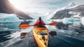 Thrilling Winter Kayaking in Antarctica. Generative AI