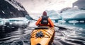 Thrilling Winter Kayaking in Antarctica. Generative AI