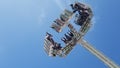 High flying family fun on thrill rides at the San Diego County Fair, in Del Mar, California Royalty Free Stock Photo